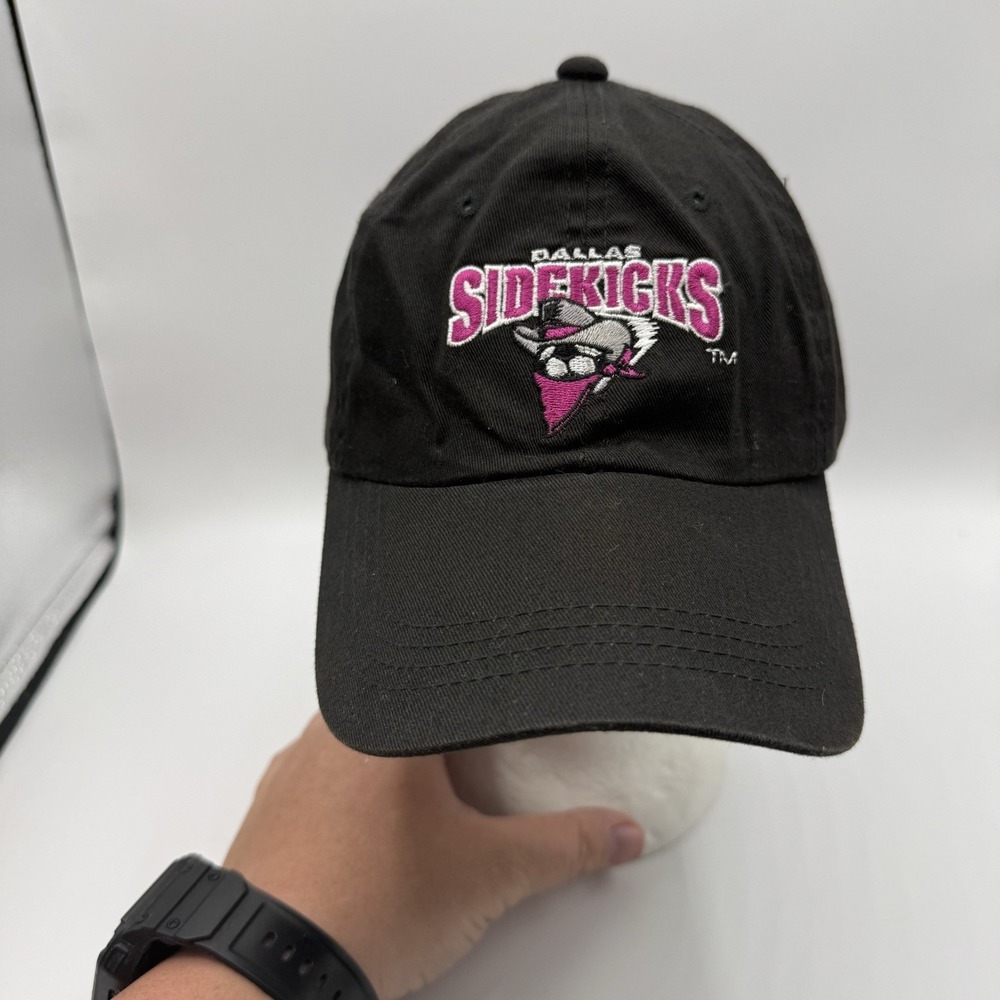 Vintage Dallas Sidekicks StrapBack Hat Adjustable Original Logo Black Purple DP
